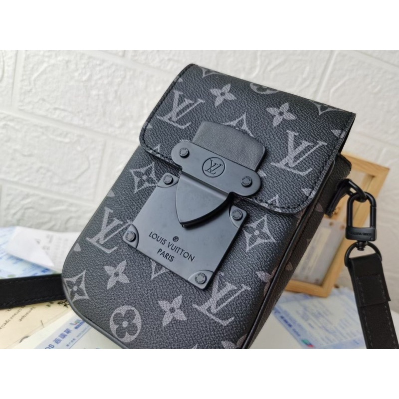 💥HÀNG 1:1💥Túi hộp L.V. mini đeo chéo vai FULLBOX_Túi L.V. nắp cài vân hoa da thật nhập khẩu New