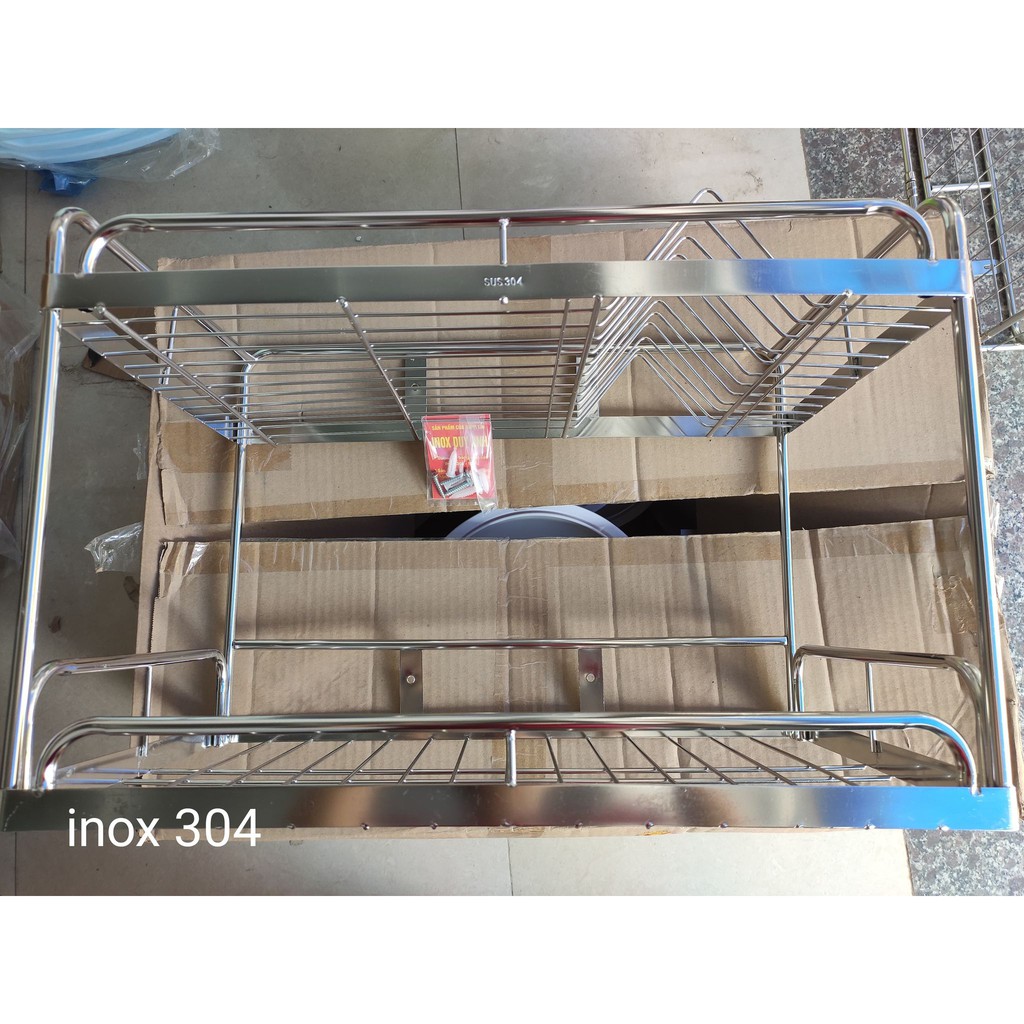 kệ, trạn úp chén, bát gắn tường inox 2 tầng | BigBuy360 - bigbuy360.vn