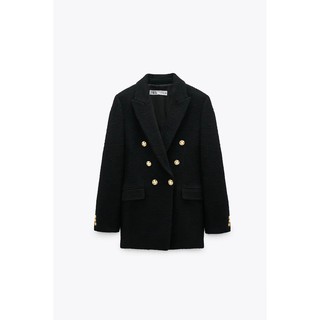 ÁO KHOÁC BLAZER VẢI DỆT ZARA XUẤT DƯ TUỒN NỮ MÀU ĐEN - 8478/795