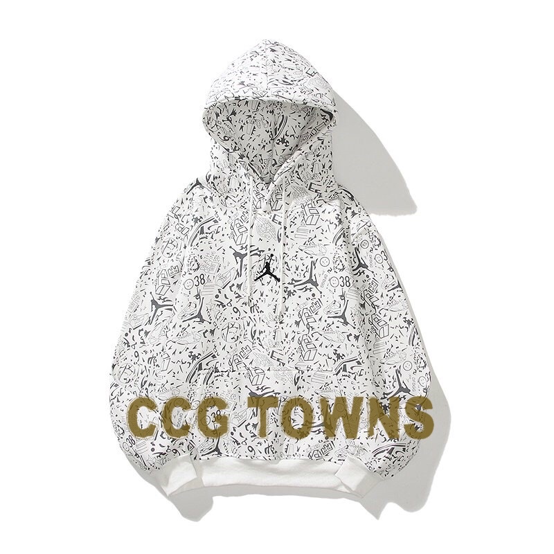 Áo Hoodie thêu logo Jordan in hoạ tiết graffity thời trang đường phố