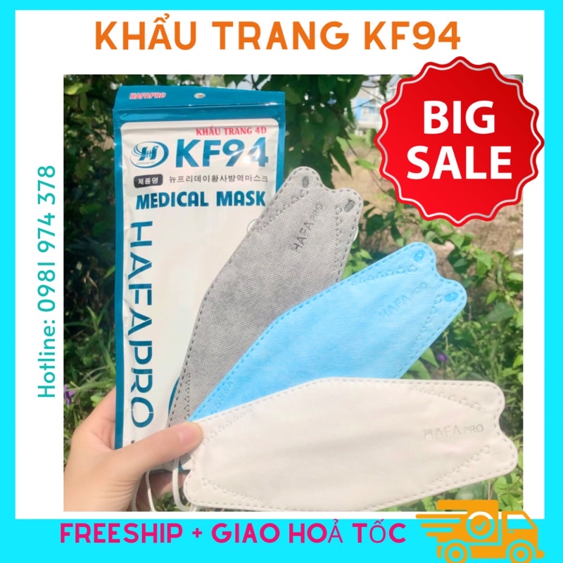 THÙNG 300 CÁI KHẨU TRANG KF94 HAFAPRO