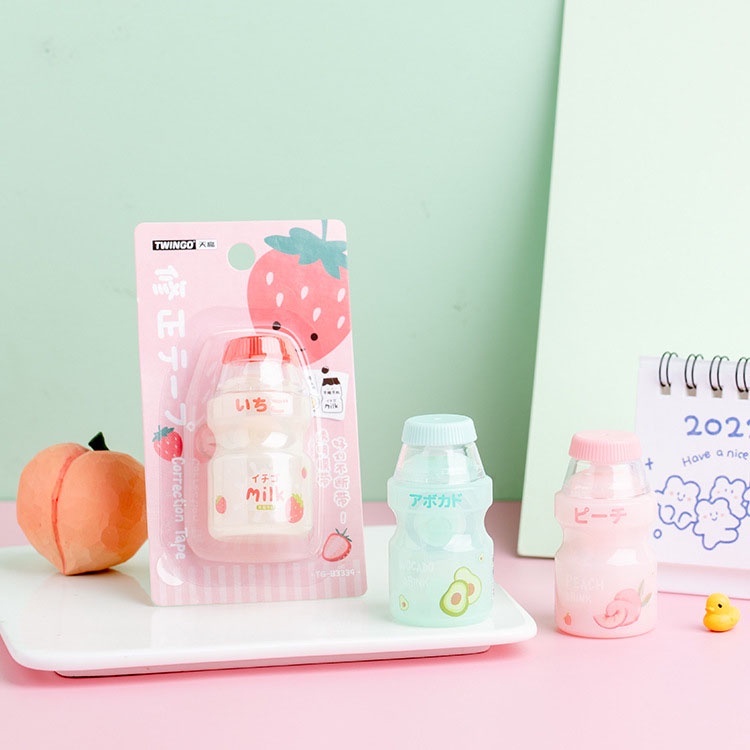 Bút xóa kéo thiết kế hình chai sữa hoạt hình dễ thương sáng tạo cho học sinh