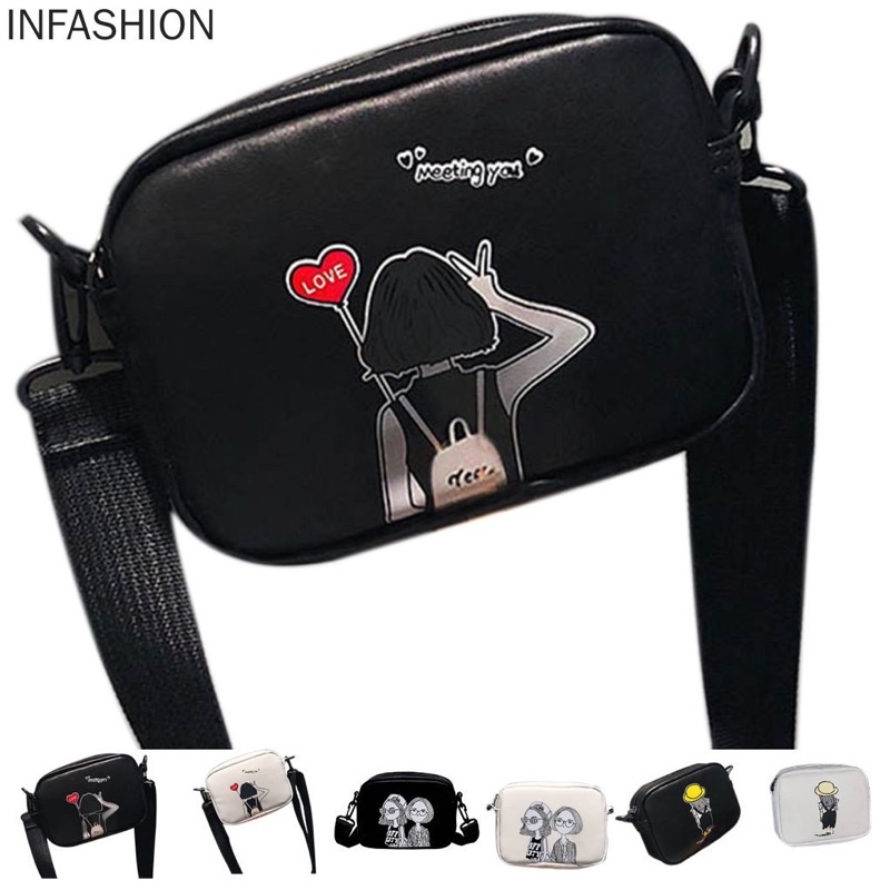 Túi Đeo Chéo Hình Cô Gái, Túi Xách Nữ Phong Cách Hàn Quốc