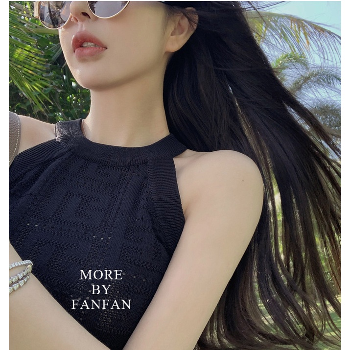 QKOOLE Áo croptop dệt kim màu trơn phong cách Hàn Quốc quyến rũ cho nữ