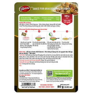 Gia vị Barona Kho gừng 80g