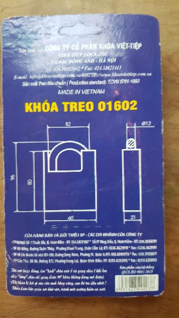 Khóa chống cắt việt tiệp- 01602- khóa việt tiệp