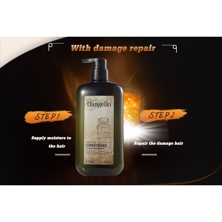 Dầu xả Dangello Keratin Conditioner 500ml dưỡng tóc mềm mượt, chắc khỏe