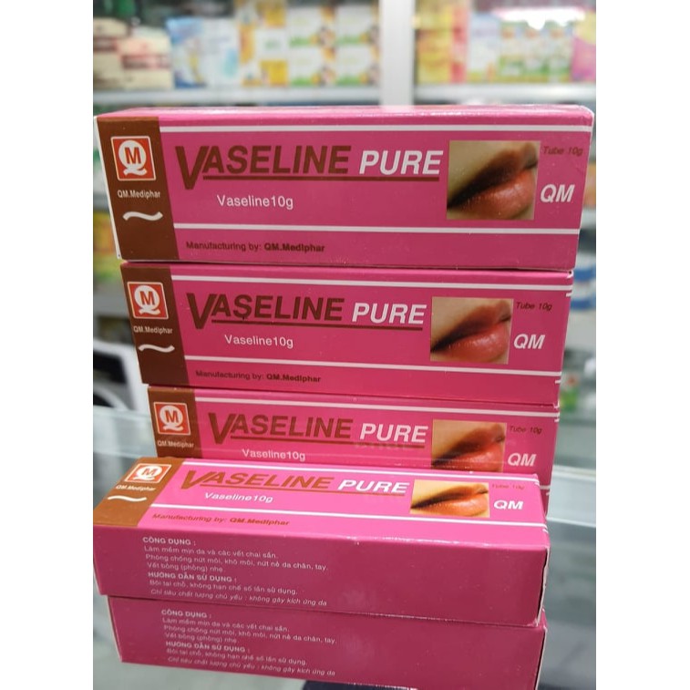 VASELINE PURE QM 10 G cho đôi môi mềm mịn,hết khô nẻ môi | BigBuy360 - bigbuy360.vn