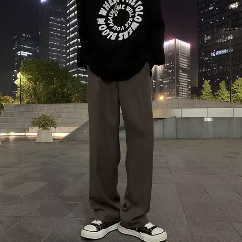 Quần Dài Ống Rộng Oversize Màu Trơn Thời Trang Nhật Bản Cho Nam Cỡ M-2XL