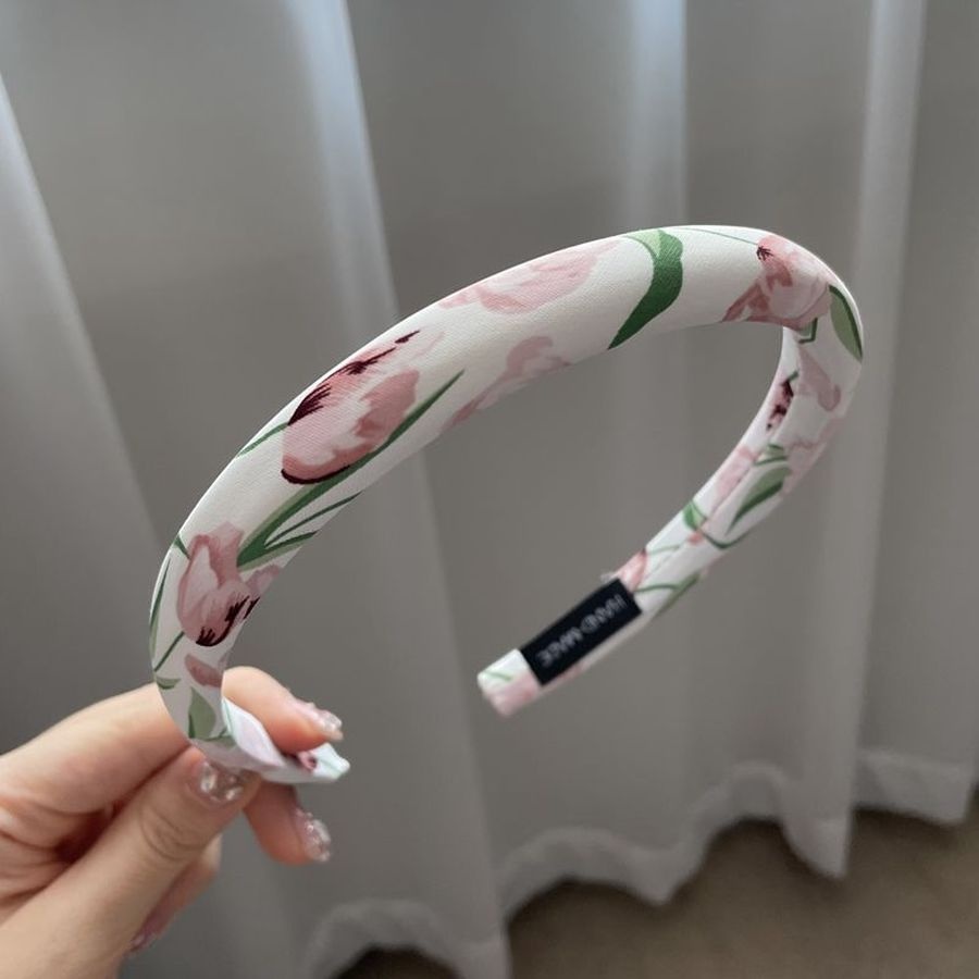 Băng Đô Cài Tóc Bằng Xốp Mỏng Hình Hoa Tulip Đơn Giản Phong Cách Hàn Quốc Cho Nữ