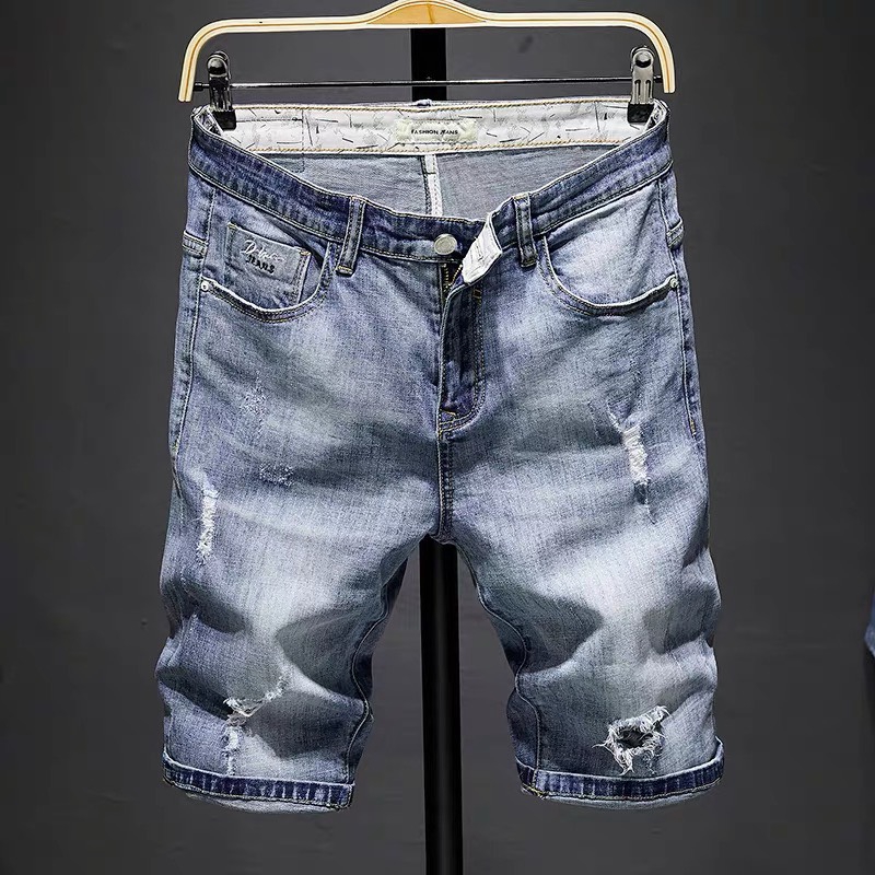 [Mã FASHIONGREEN15 giảm tới 30K đơn 99K] QUẦN SHORT JEAN NAM CO GIÃN QUẦN NGẮN NAM JEAN RÁCH XƯỚC MẪU MỚI