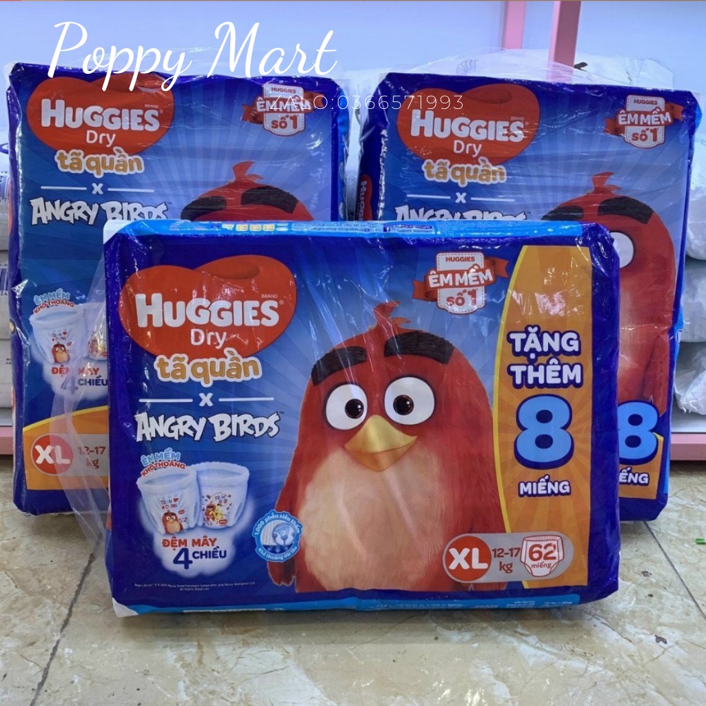 Bỉm quần huggies anggry birds phiên bản giới hạn hàng cộng 8 miếng.M-L-XL