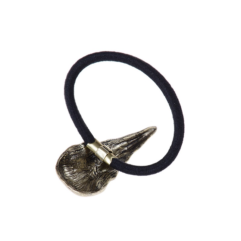 [finefinebubble 0609] Pop Halloween Silver Bird Skull Hair Tie Plague Doctor Crow Raven Cool Elastic Band