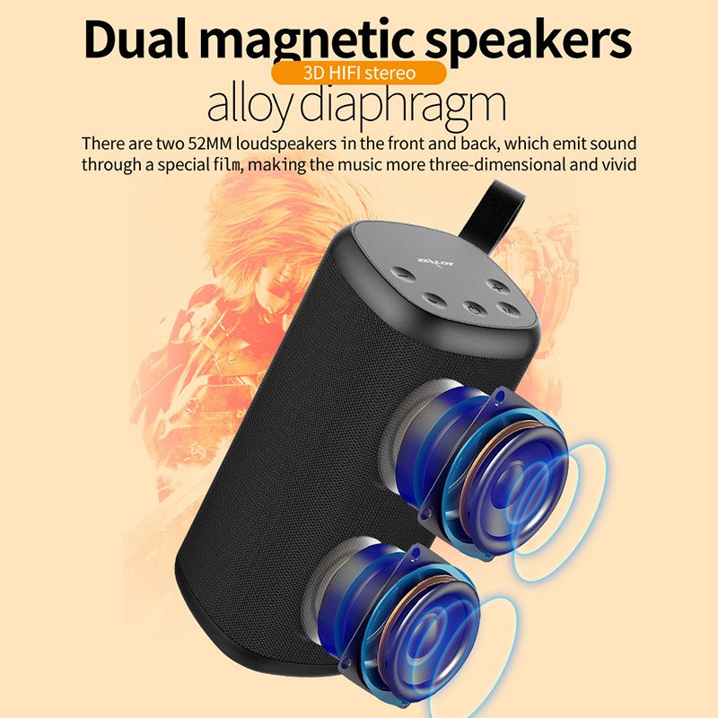 Loa bluetooth không dây Zealot S35 tws bass stereo hỗ trợ aux thẻ micro sd usb phát lại micro kèm phụ kiện