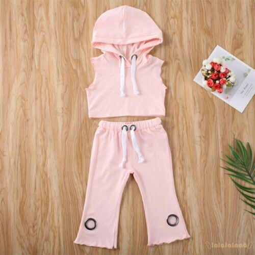 Set Áo Hoodie Sát Nách+Quần Dài Cho Bé Gái