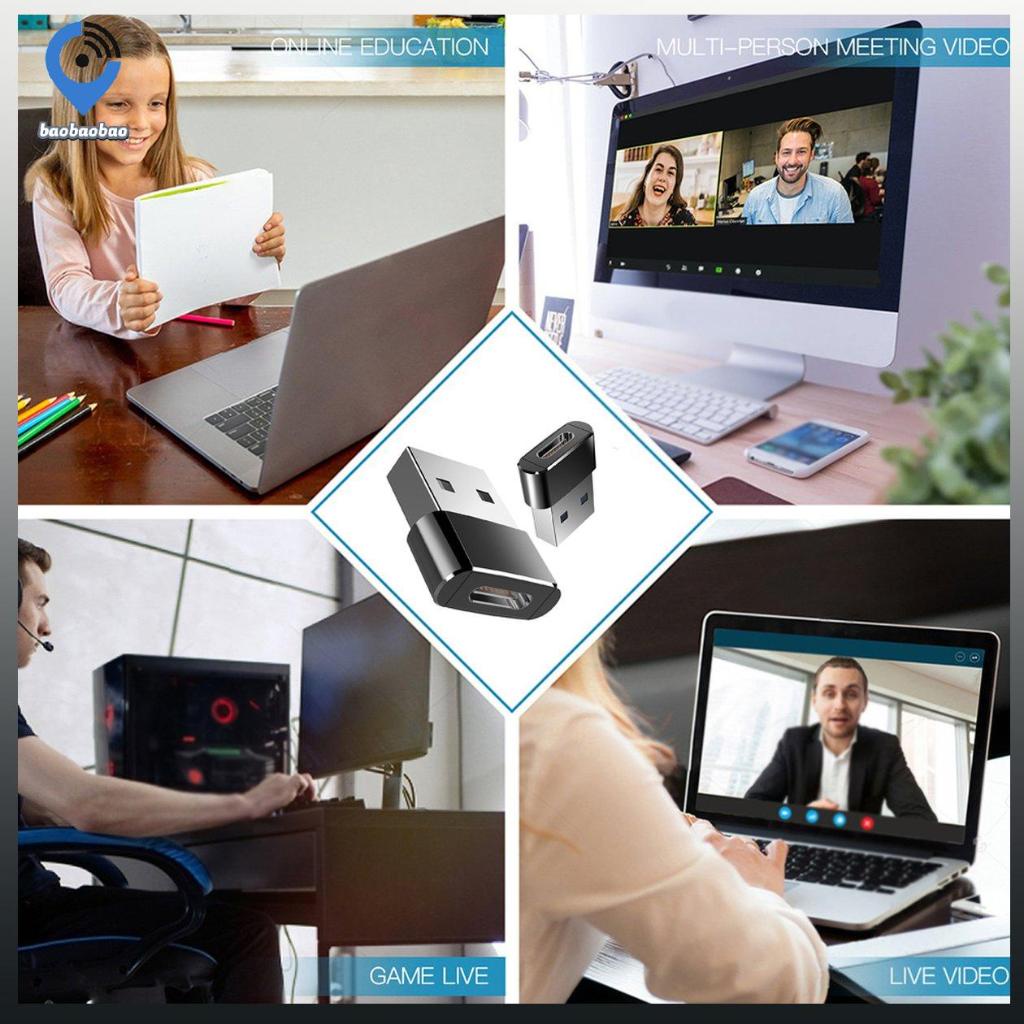 Universal USB C 3.1 Type C Female to USB 3.0 Type A Male Port Converter Adapter black OPP bag portable lightweight design