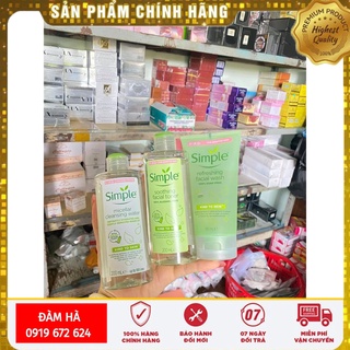 [Sẵn] Sữa rửa mặt Simple micellar facial gel wash - Tẩy Trang Simple - Toner nước hoa hồng Simple