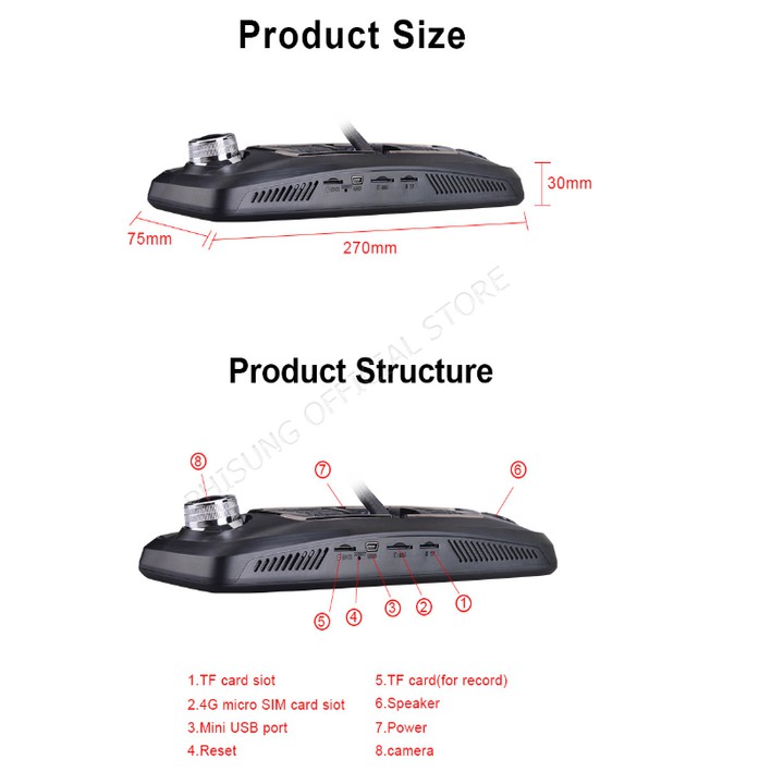 Camera hành trình cao cấp nhãn hiệu Whexune V9 Plus tích hợp 4 camera, Android Wifi GPS, màn hình cảm ứng 10 inch | BigBuy360 - bigbuy360.vn