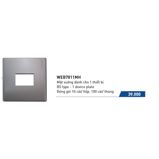 Combo 10 cái - Mặt vuông dành cho 1 thiết bị dòng Wide-Hotel Panasonic - WEB7811SW, WEB7811MH, WEB7811MW, WEB7811MH