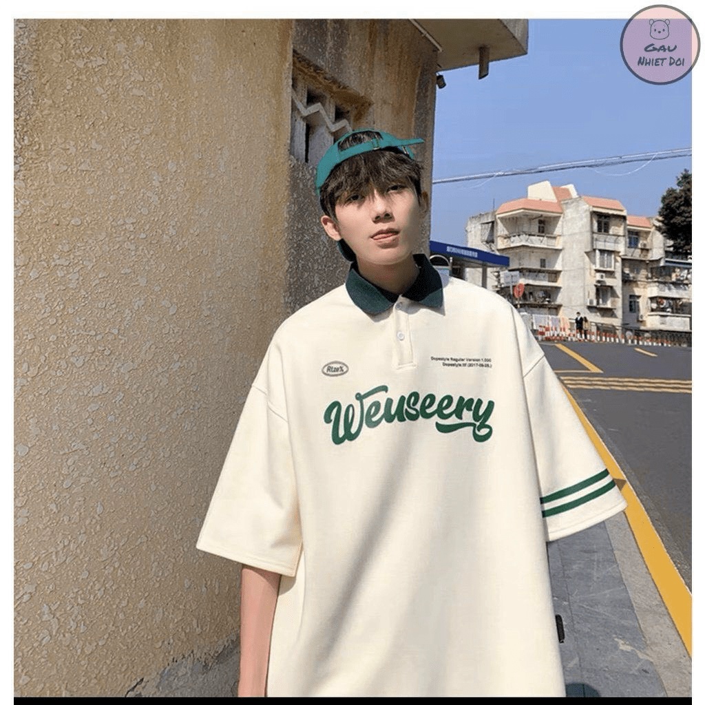 Áo Thun Unisex Nam Nữ Cổ Bẻ Form Rộng Tay Lỡ In Chữ Phong Cách Mẫu Mới HOT - CLITUS FASHION