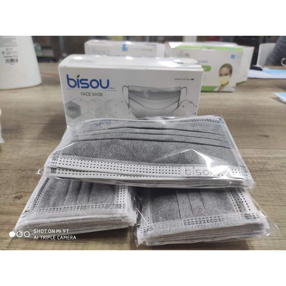 KHẨU TRANG Y TẾ BISOU, 4 LỚP, KHÁNG KHUẨN, 50C/HỘP