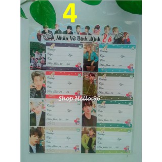 NHÃN VỞ KPOP BTS 1 XẤP 16 NHÃN
