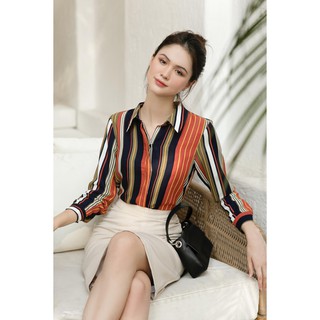 Áo Sơ Mi Lụa Cát Sọc Many