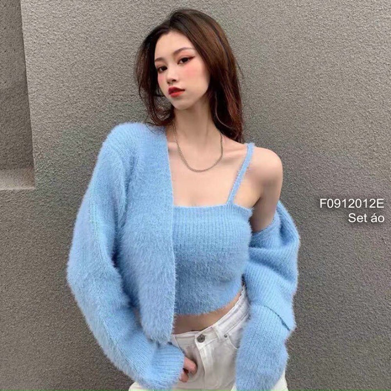 Set áo len lông cardigan kèm áo trong hàng nhập đẹp!XẢ HÀNG TẾT!!!