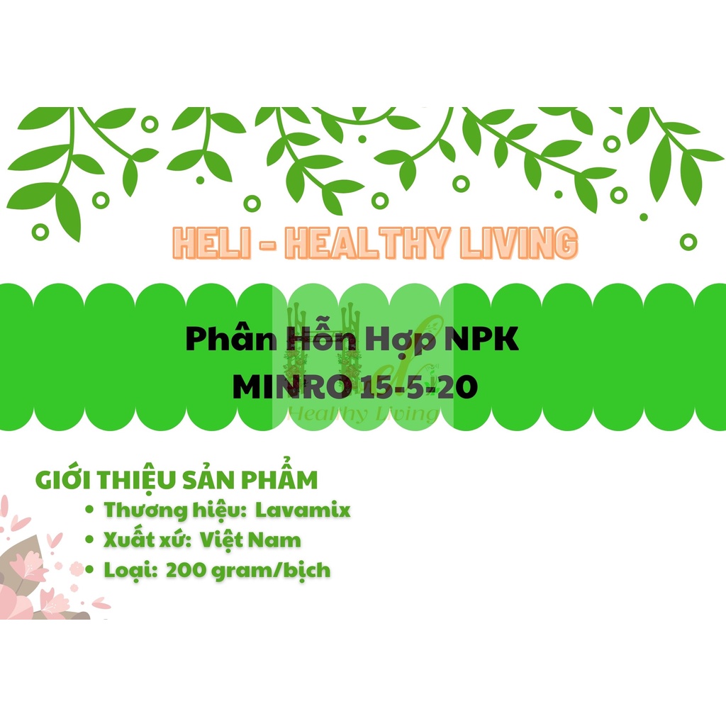 Phân Hỗn Hợp NPK Giúp Ra Hoa MINRO 15-5-20 Chuyên Rau Sạch, Cây Ăn Trái và Hoa Kiểng