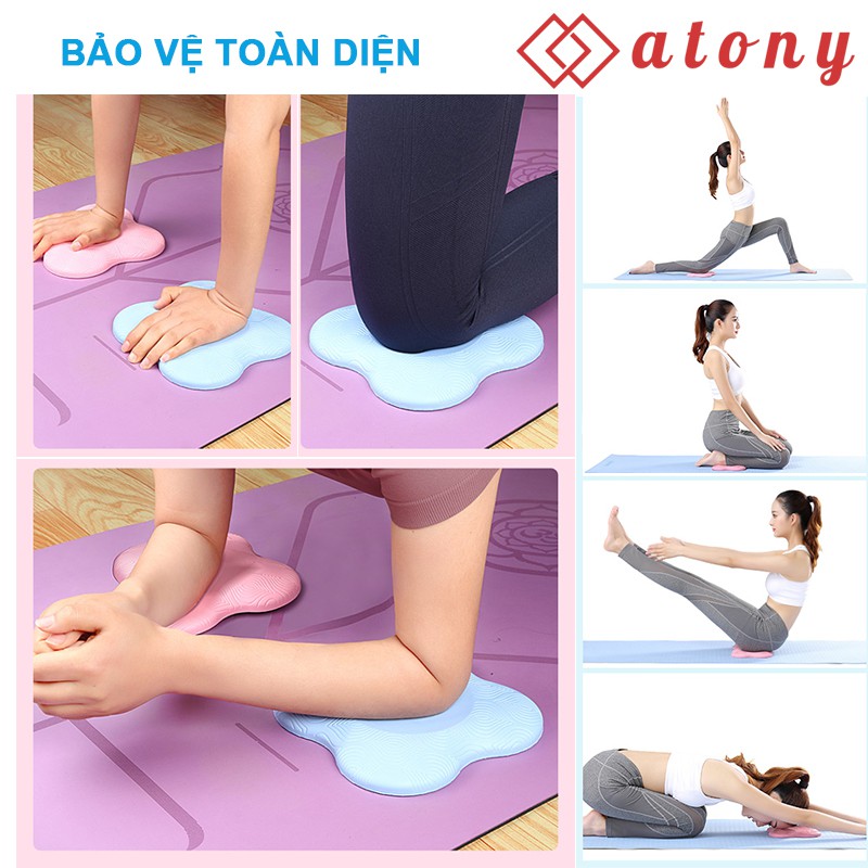 Đệm Bảo Vệ Đầu Gối, Đỡ Khuỷu Tay Chuyên Dụng Khi Tập Yoga Pilates, Gym, Tập Thể Dục Tại Nhà - ATONY SPORT (Xanh Dương)