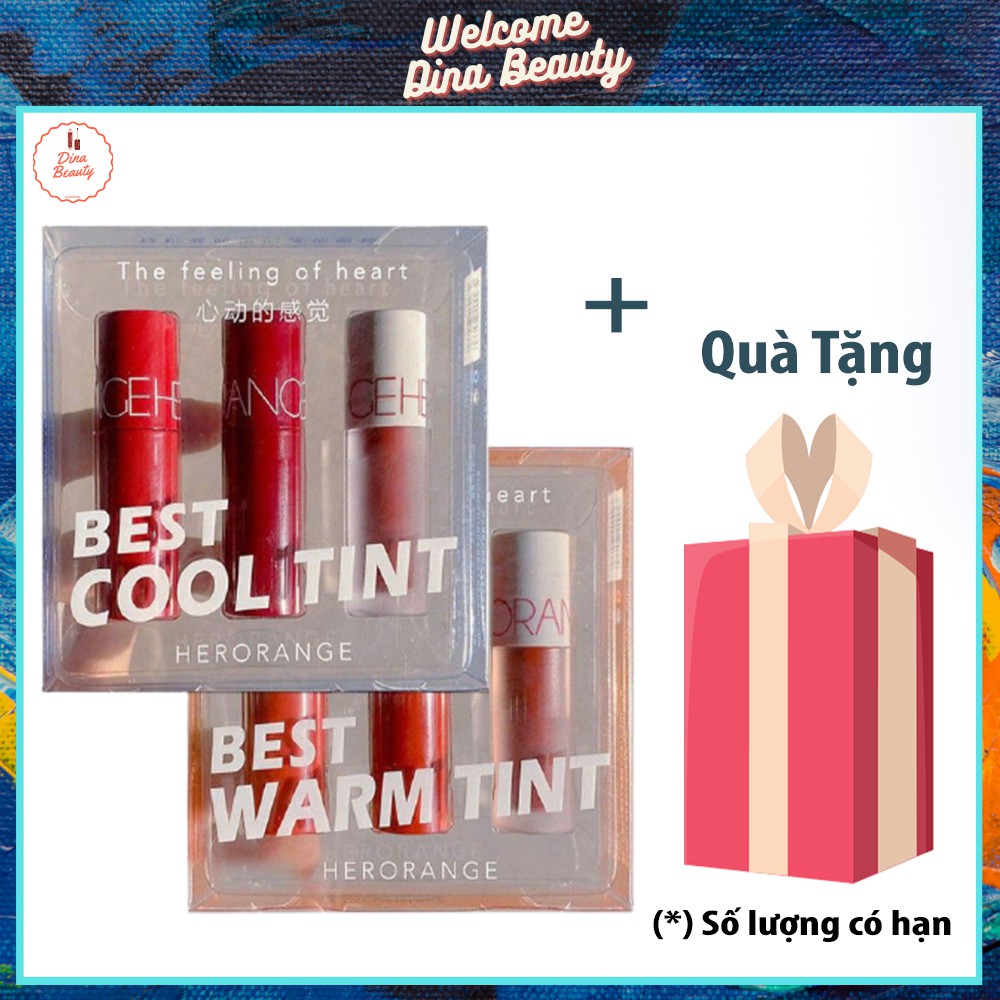 [MINI SIZE][PHIÊN BẢN GIỚI HẠN] Set son Kem Lì HERORANGE dupe romand Hỗ Trợ Dưỡng Ẩm Mềm Mịn Lâu Trôi Son Hot 2021