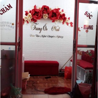 sét hoa giấy màu kem đỏ