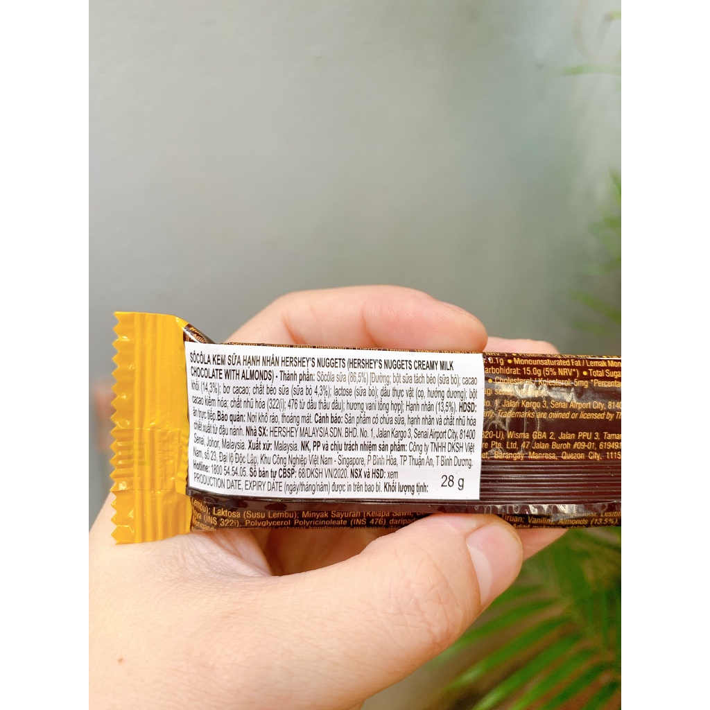 Kẹo socola Hershey’s nuggets 28g/ 56g (3 vị nhập khẩu malaysia)