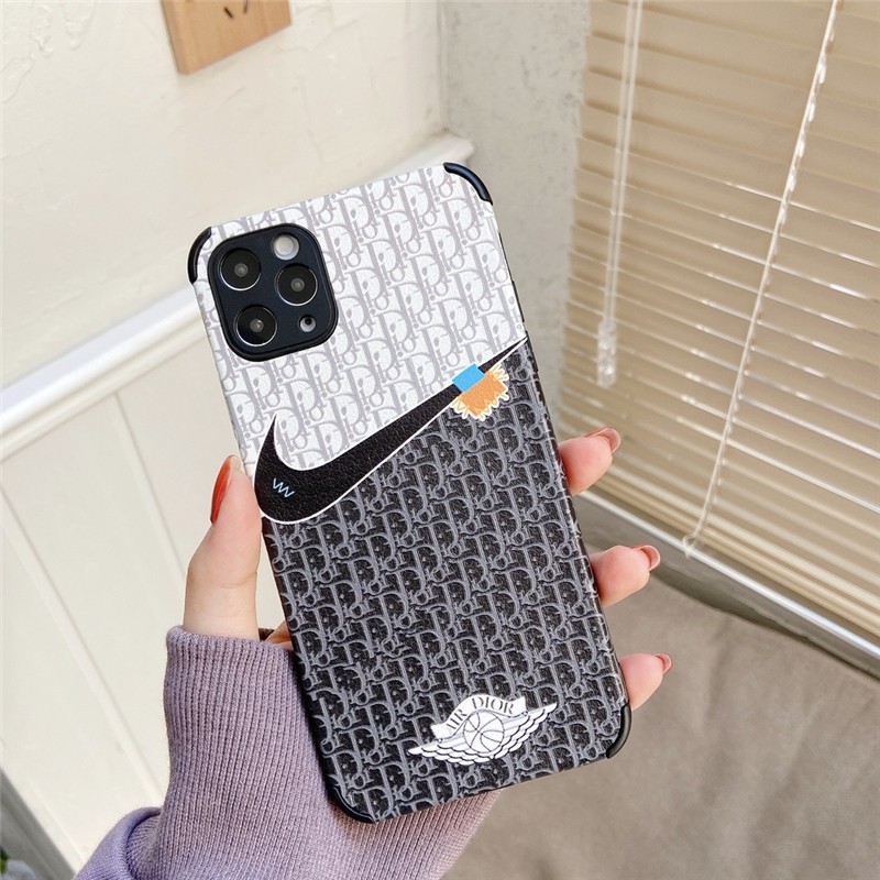 Luxury Brand Joint Name NIKE Phone Case iPhone 7 8 Plus SE 2020 X XS MAX XR High quaity Soft Relief Leather Back Cover iPhone 12 Pro Max 11 Pro Max 12 Mini