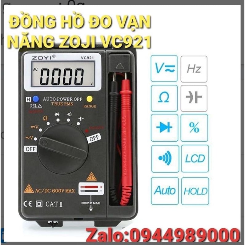 Đồng hồ vạn năng số bỏ túi ZOTEK VC921