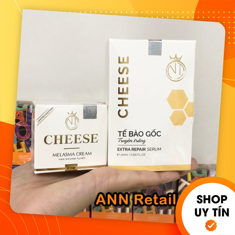 Combo Kem Face Dưỡng Trắng Giảm Nám Cheese + Serum Tế Bào Gốc Truyền Trắng Cheese NT Cosmetics