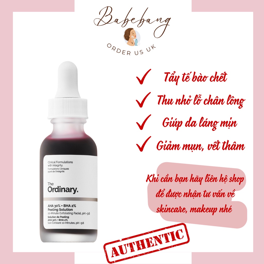 Tẩy Da Chết Hoá Học, Thanh Tẩy Da AHA +BHA - The Ordinary