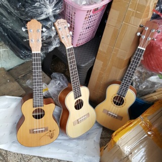 Ukulele gỗ có viền chỉ trắng (23 inch)