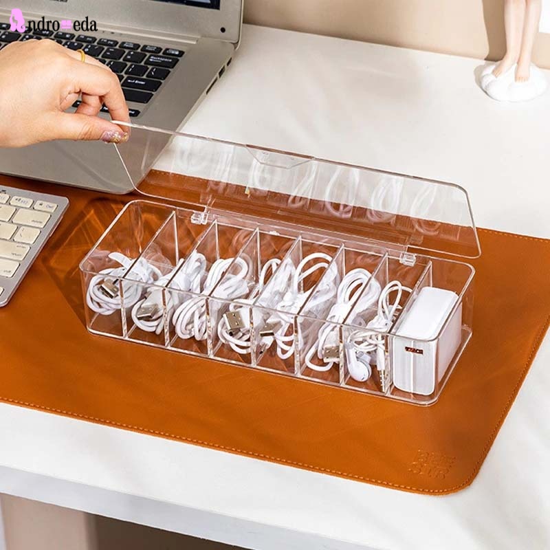 Hộp nhựa trong suốt 8 ngăn đựng trang sức chìa khóa tiện dụng