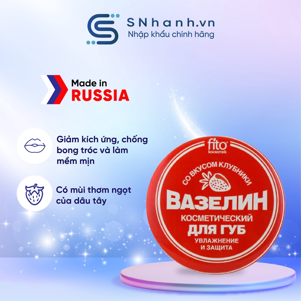 Vaseline Fito bảo vệ và làm mềm da mùi dâu tây Hộp thiếc 10gr