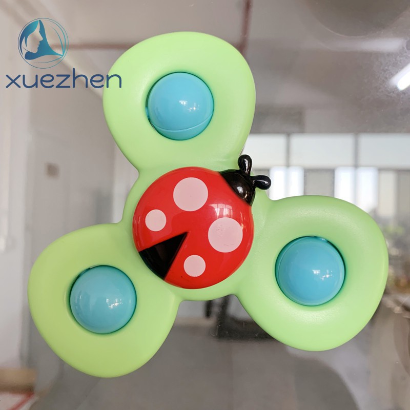 SPINNER Set 3 Đồ Chơi Con Quay Hình Bông Hoa / Côn Trùng Có Giác Hút Gắn Trên Bàn Dành Cho Các Bé