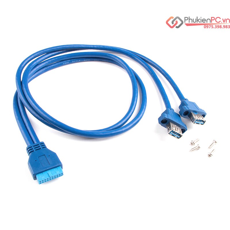 USB 3.0 20pin sang 2 x USB 3.0 chân cái (Mod, DIY)