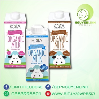 KOiTa sữa tươi hữu cơ (bò) các hương vị hộp 200ml