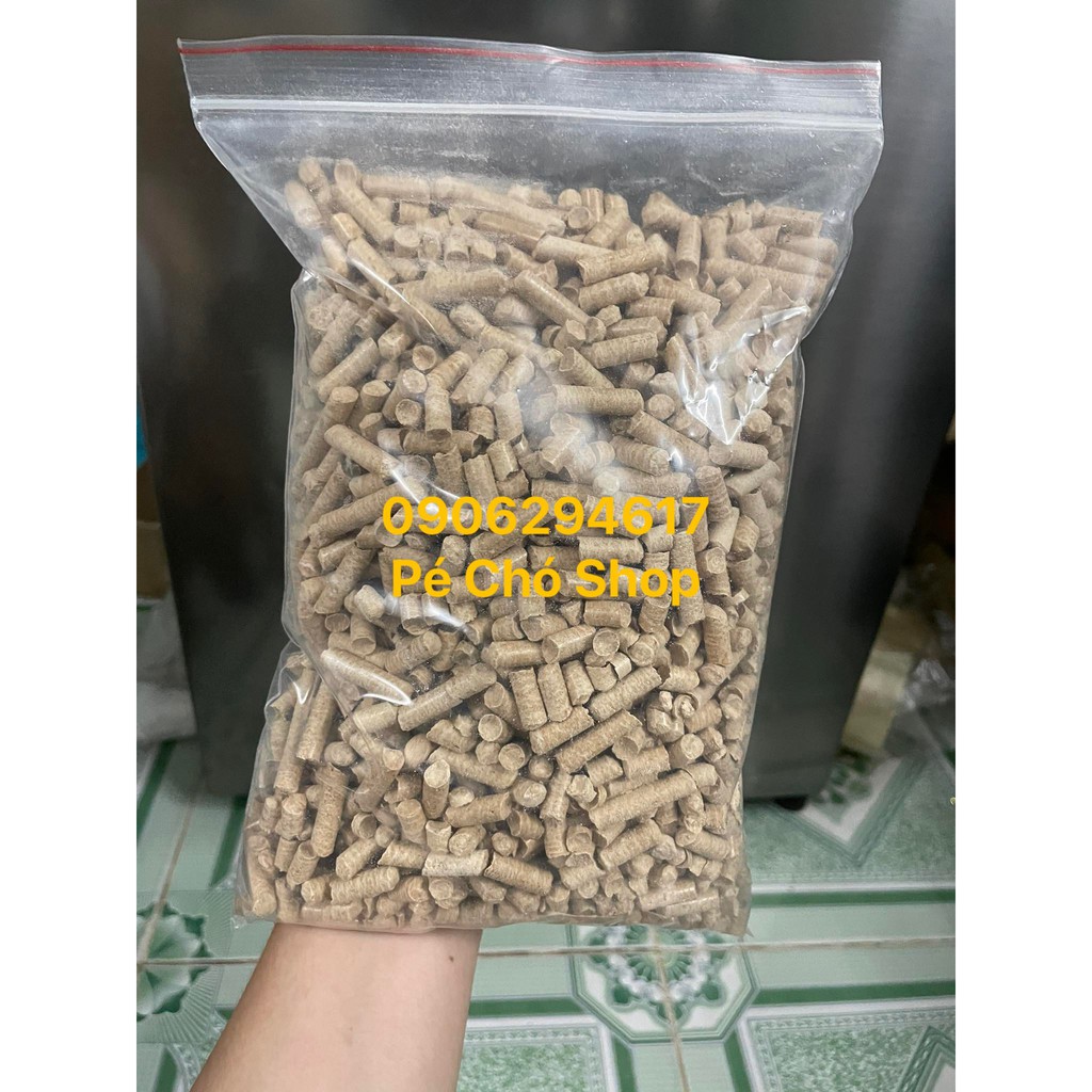 Gỗ nén vàng lót chuồng túi 1kg thú cưng ,có mùi thơm gỗ khử chuồng .