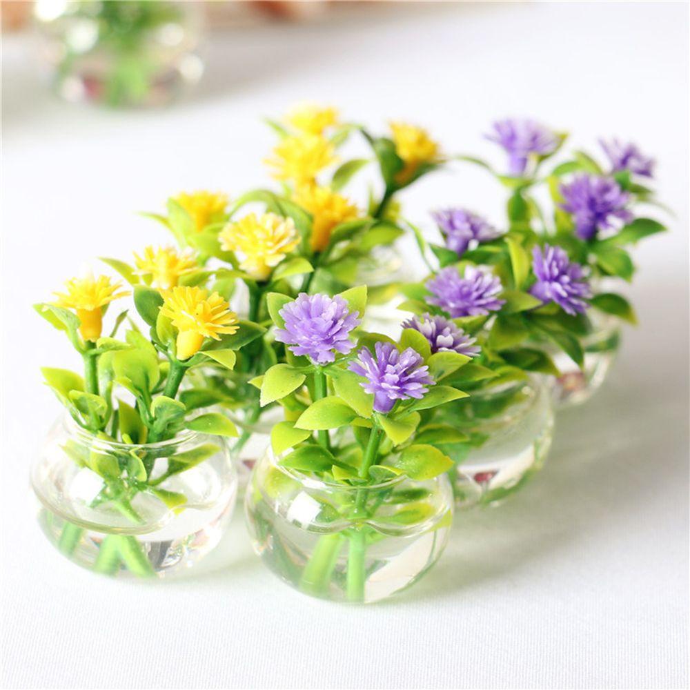 LUOL Chậu Cây Giả Mini Tỉ Lệ 1: 12 Dùng Trang Trí Nhà Búp Bê