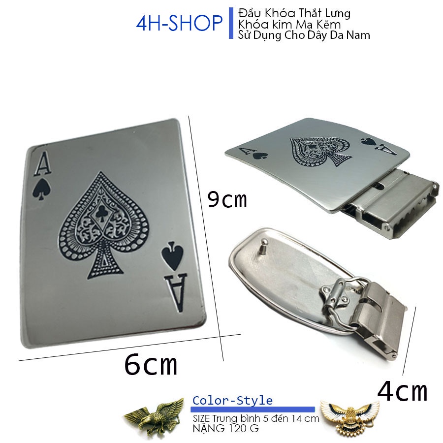 Đầu khóa thắt lưng nam da cực độc lạ, khóa bằng loại mạ kẽm chống rỉ tặng kèm đầu nối thắt lưng 4cm phong cách độc đáo.