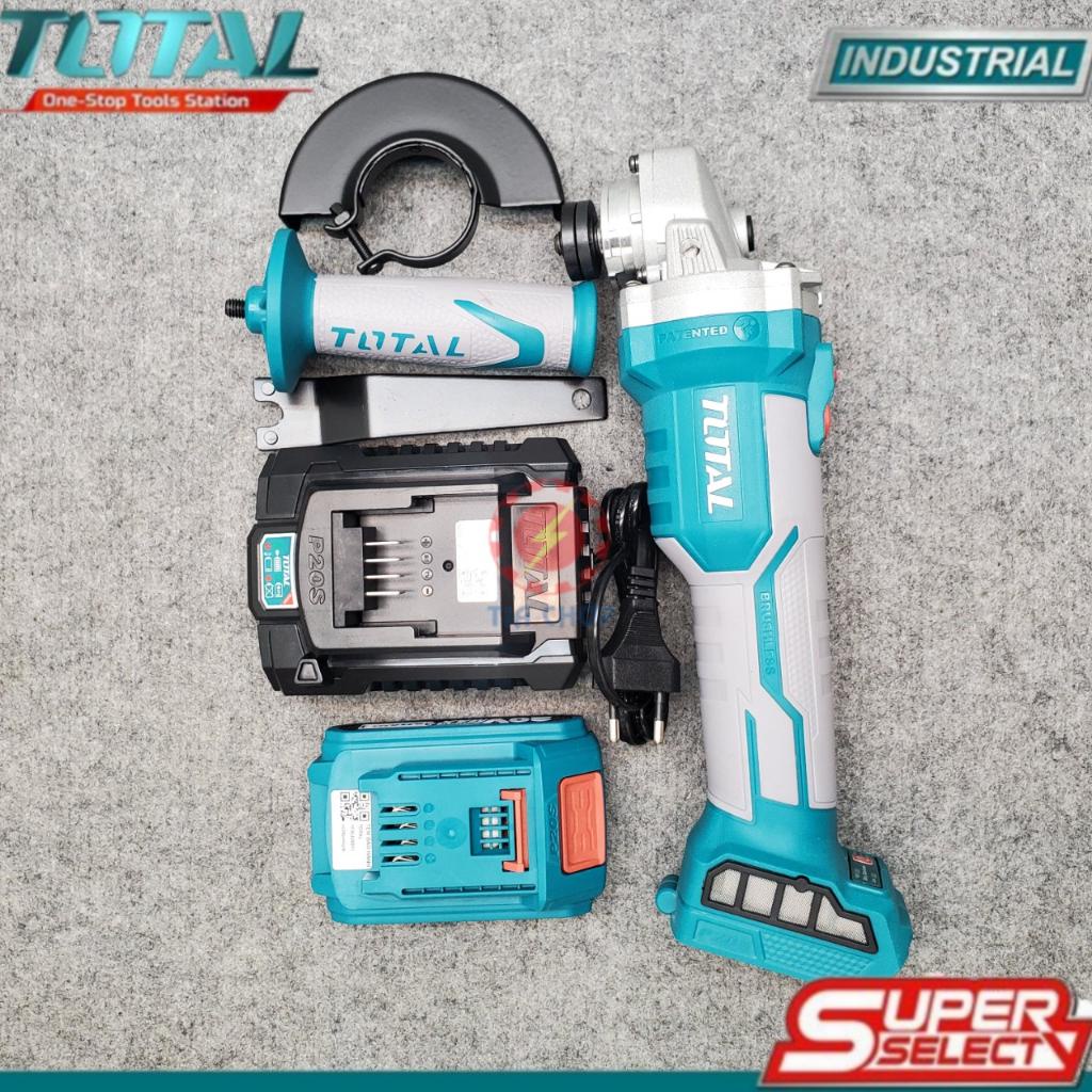 MÁY MÀI GÓC DÙNG PIN TOTAL 20V MOTOR KO CHỔI THAN TAGLI1002