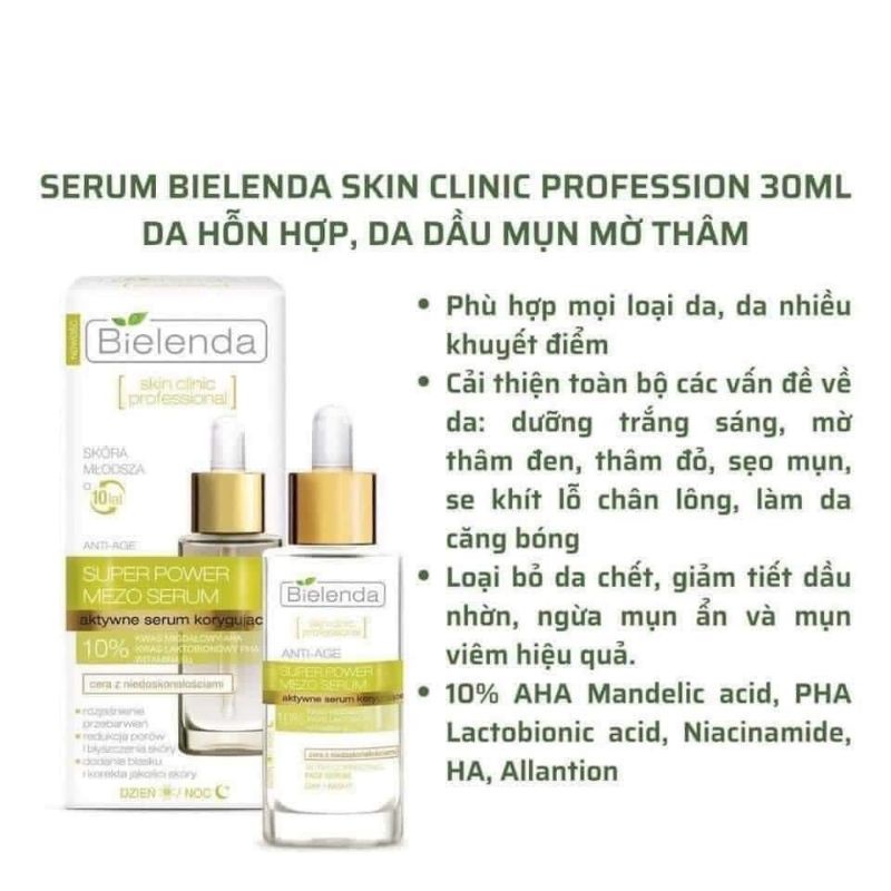 Serum BIELENDA xanh lá dưỡng trắng sáng da dầu mụn