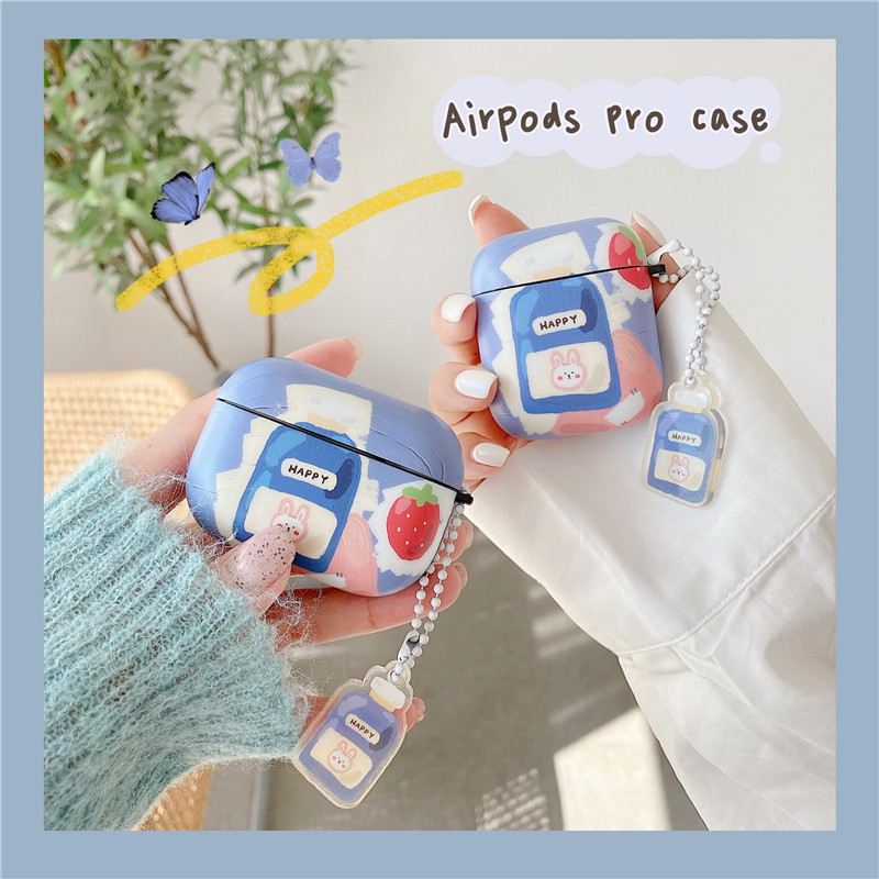 Case Vỏ Bao Airpods Đựng Tai Nghe Airpod 1 2 Pro Thỏ Happy Bằng Nhựa Dèo TPU Chống Bám Bụi Cực Cute - Chinchin Case