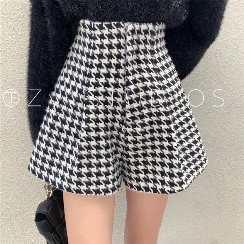 (SIÊU SALE ĐÓN TẾT 2022) Quần short dạ cạp cao khoá kéo giọt lệ trendy dày dặn có lót bên trong - ELISA STORE